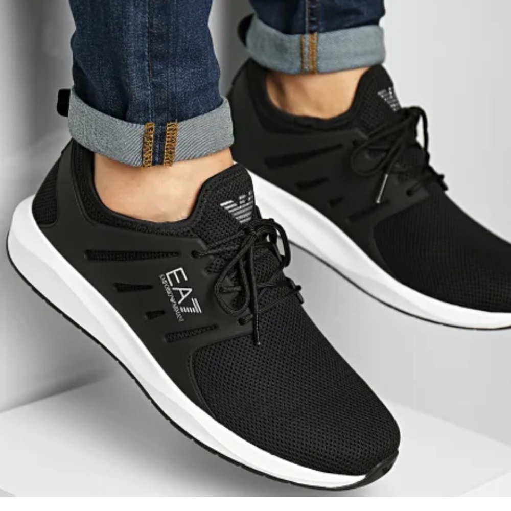 Emporio Armani Black and White Sneakers